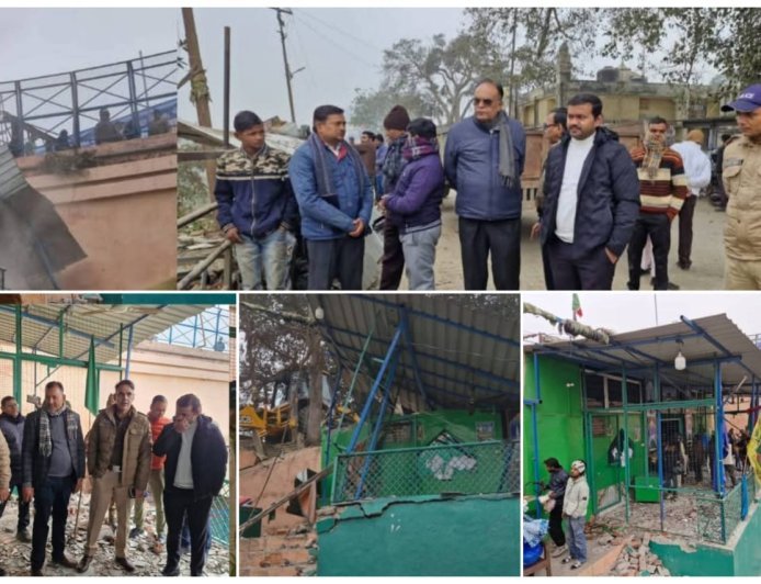 अवैध मजार पर प्रशासन की बड़ी कार्रवाई, भारी पुलिस बल तैनात