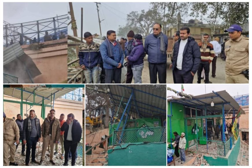 अवैध मजार पर प्रशासन की बड़ी कार्रवाई, भारी पुलिस बल तैनात