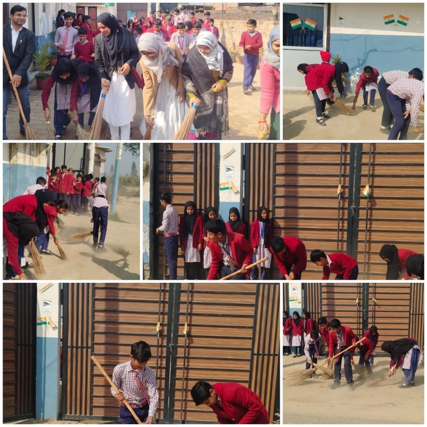 ब्राइट फ्यूचर इंटरनेशनल स्कूल अकबरपुर ढाढेकी के शिक्षकों व छात्रों ने चलाया स्वच्छता अभियान....