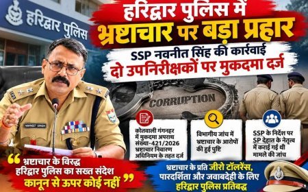 हरिद्वार पुलिस में भ्रष्टाचार पर SSP नवनीत सिंह का बड़ा एक्शन, दो उपनिरीक्षकों के खिलाफ मुकदमा दर्ज